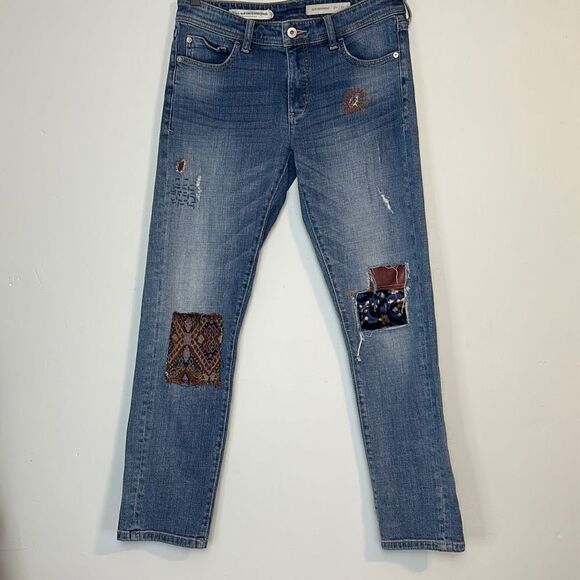 Anthropologie Pilcro Patchwork Slim Boyfriend Jeans 27 - Picture 3 of 8